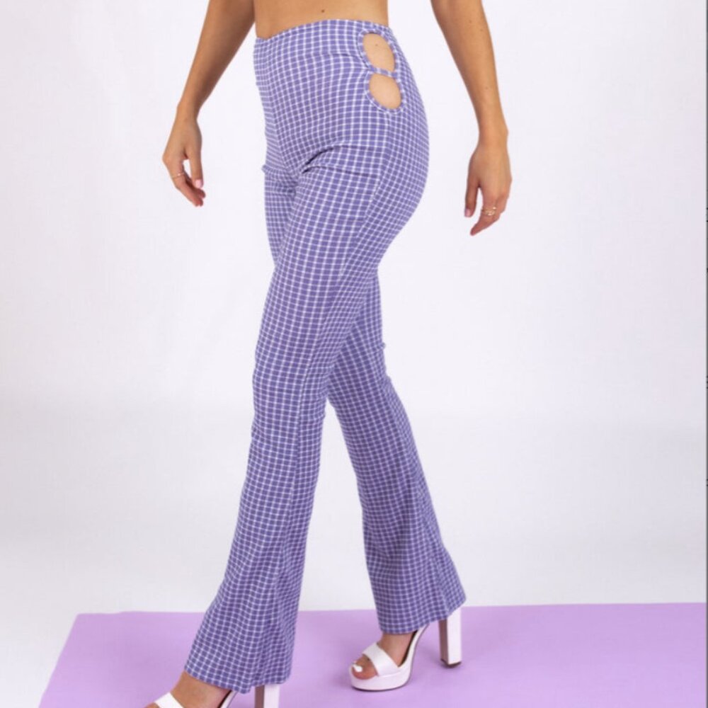 Flare Leg Pants with Hip Cut Outs